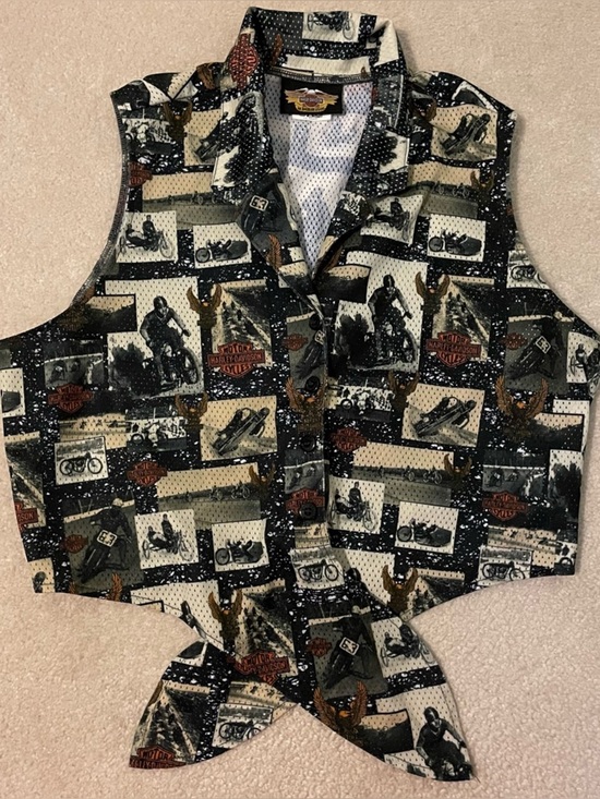 Harley-Davidson Tops - Harley-Davidson Y2K cropped sleeveless blouse-medium like new